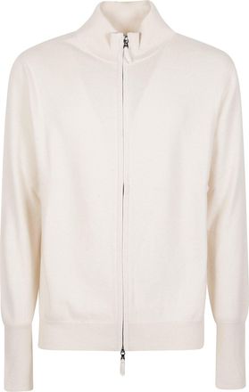 Ballantyne Plain Full Zip High-Collar Cashmere Cardigan