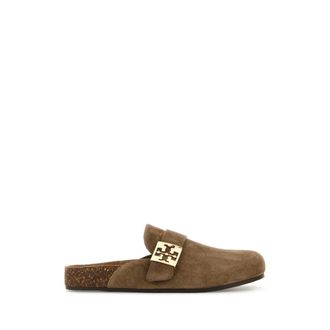 Tory Burch Beige Su&egrave;de Mellow Pantoffels - Dames - Slip ons - Bruin - 36 EU - Su&egrave;de - Schoenen