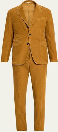 Massimo Alba Mens Sloop Two-Piece Baby Corduroy Suit