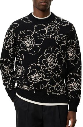 Les Deux Gaston Poppy Jacquard Sweater in Black at Nordstrom, Size Xx-Large