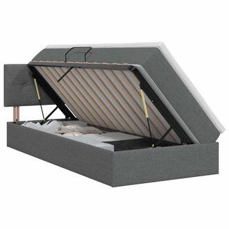 vidaXL Cama Con Almacenamiento Y Colch&oacute;n Gris Oscuro 100 X 200 Cm Vidaxl