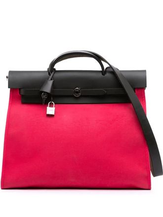 Herm&egrave;s 2017 Toile Herbag Zip 39 satchel - women - Canvas - One Size - Pink