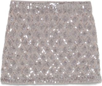 P.A.R.O.S.H. Minigonna con paillettes - Toni neutri