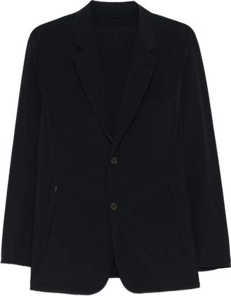 Emporio Armani Travel Essential Stretch-Nylon Single-Breasted Blazer - Heren - Blazers - Zwart - L - Nylon - Jassen