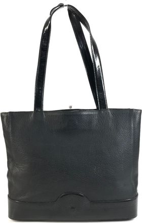 Versace Black Leather Shoulder Bag Tote Bag (Pre-Owned)