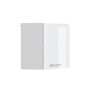 Vicco Mueble Alto Universal R-line, Blanco Alto Brillo, 57 Cm Mueble Alto Esquinero Con Puerta