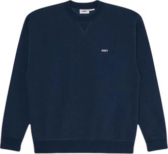 Obey Crewneck Sweatshirt - Heren - Sweatshirts - Blauw - L - Katoen - Hoodies & sweatvesten