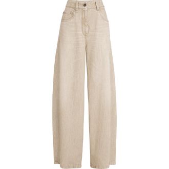 Brunello Cucinelli Authentic denim trousers in Beige at Nordstrom, Size 40 It