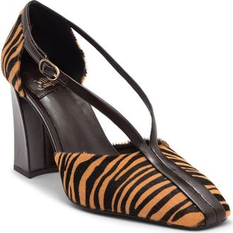 Jeffrey Campbell Mckinley Genuine Calf Hair Pump in Beige Brown Zebra Combo at Nordstrom, Size 8.5