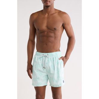 Vintage Summer Swimwear Embroidered Lobster Volley Swim Trunks in Green at Nordstrom Rack, Size Xx-Large