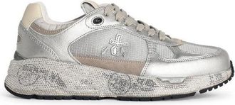 Premiata Mased 7093 Silver Leather Blend Sneakers