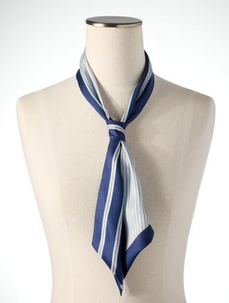 Talbots Poised Stripe Skinny Scarf - Ink - 001 Talbots