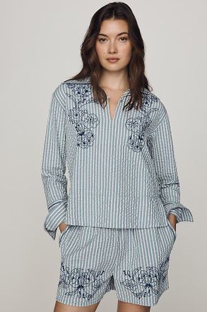 Scotch & Soda Embroidered Long-Sleeve Tunic Top