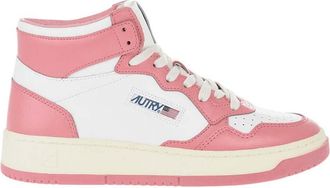 Autry Pink Two-Tone Leather Sneakers