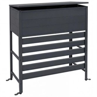 Hhg Copertura in alluminio per climatizzatore/pompa di calore HHG-561, vano contenitore stoccaggio 110x96x43 cm, antracite