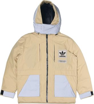 adidas originals Large Logo Cargo hooded Stay Warm Down Jacket Creamy White H66018