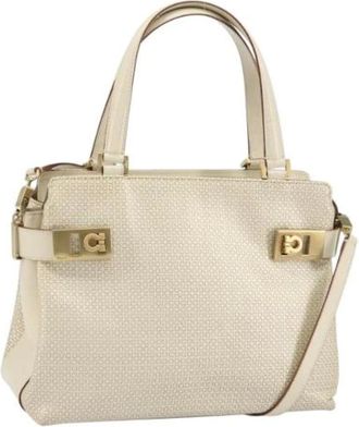 Ferragamo Pre-owned Handbags, female, White, Size: ONE SIZE Pre-owned Leather Handbag