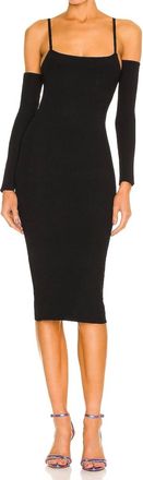 Alice & Olivia Evia Fitted Spaghetti Strap Dress In Black