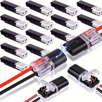 No Brand Conectores De Cable De Alta Velocidad - Doble Cable - 100 Unidades Por Paquete - Conectores De Cable - Cajas De Cables - Conductos De Cables - Conecto