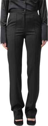 Patrizia Pepe Wide Trousers, female, Black, XS, HighWaisted Pinstripe Trousers