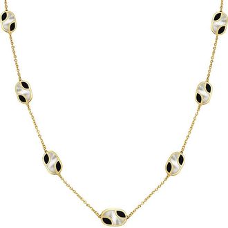 Italian Gold, Inc 14K Gemstone Station Layered Necklace
