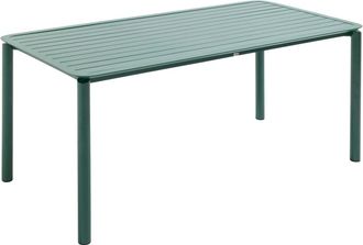 Oviala Mesa de jard&iacute;n rectangular de aluminio verde oscuro