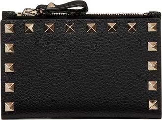 Valentino Garavani Portafoglio Rockstud con zip - Nero