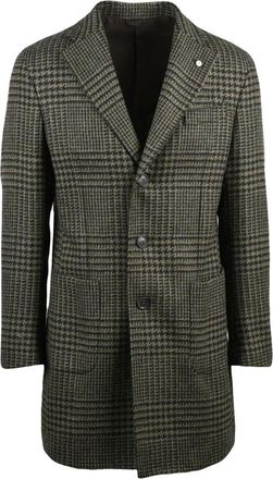 L.B.M. 1911 Cappotto - Heren - Mantel - Groen - M - Wol - Jassen