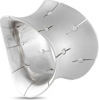 Roberto Coin 18K White Gold Diamond Wide Convex Ring RC31-100725
