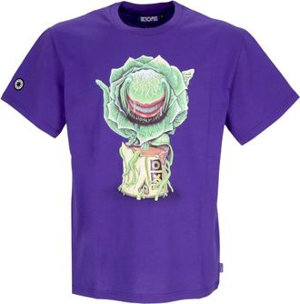 Octopus Paarse Heren Tee met Feed Mee Print - Heren - T-shirts - Paars - L - Katoen - Tops
