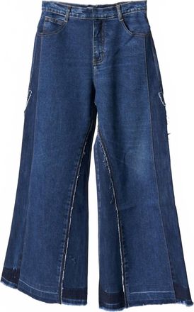 Ksenia Schnaider Womens Reworked Wide Jeans In Medium Wash Denim