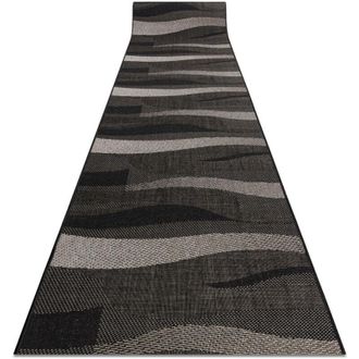 RugsX Alfombra De Pasillo Sizal Floorlux Modelo 20212 Negro/plateado 70 Cm Beige 70x920 Cm