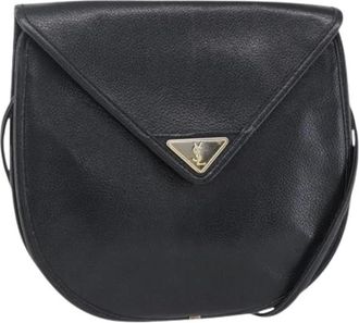 Saint Laurent Pre-owned Cross Body Bags, female, Black, Size: ONE SIZE Pre-owned Vintage Leather Cross Body Bag