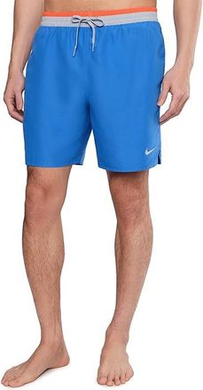 Nike Breaker Tipped Waist 7 Volley Mens Swimwear Blue Crystal : 2XL, Polyester
