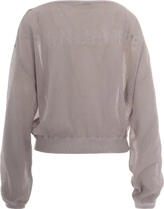 Patrizia Pepe Womens Knit Sweater Maglia Retata Fresh Grey Cotton Jumpers