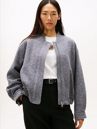 Tommy Hilfiger Cazadora bomber de mezcla de lana texturizada