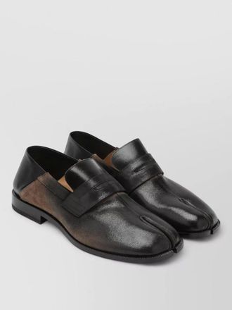Maison Margiela split toe loafers leather upper contrast panel