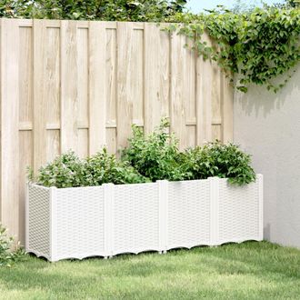 vidaXL Jardinera Pp Blanco 160x40x53 Cm Vidaxl