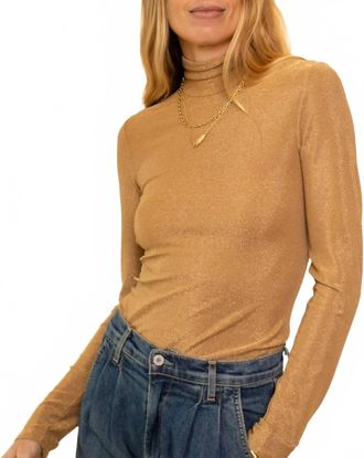 Forte_Forte Lurex Jersey Turtleneck Top In Oro