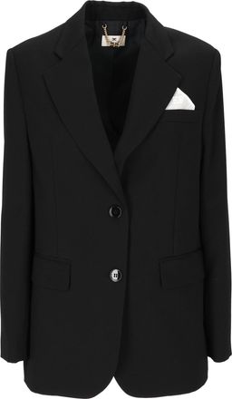 Elisabetta Franchi Refined Black Tailored Blazer With Notch Lapel