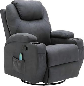 VENTE-UNIQUE.COM Sill&oacute;n de masaje poli&eacute;ster gris