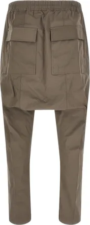 Rick Owens Cotton Poplin Drawstring Trousers - Taupe
