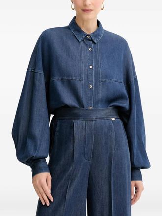 Fracomina balloon-sleeve denim shirt - Blue