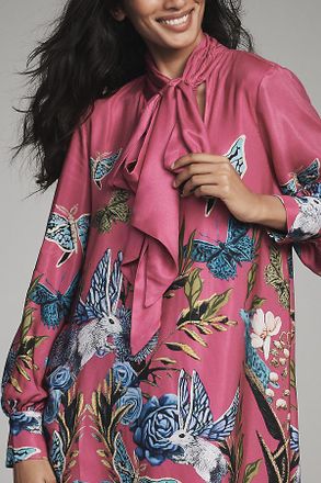 Maeve The Caroline Tie-Neck Mini Dress by Maeve