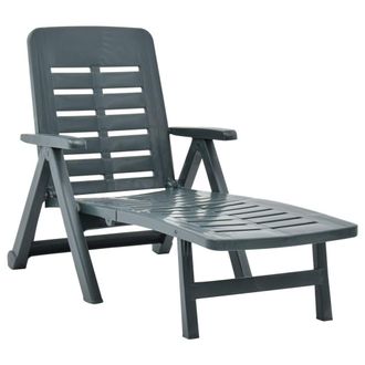 vidaXL Tumbona Plegable De Pl&aacute;stico Verde Vidaxl