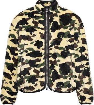 A Bathing Ape A Bathing Ape, Hoodies & sweatvesten, Heren, Beige, M, Polyester, 1ST Camo Fleece Jacket