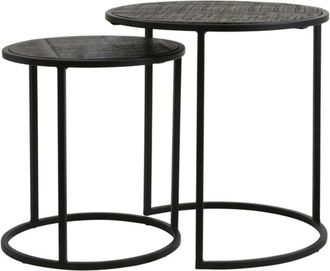 Light & Living Light&living - Juego De Mesas Auxiliares De 2 Doba Madera