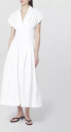 SIMKHAI farlow midi dress cap sleeves pleated