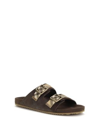 Burberry Mens Check Suede Urchin Sandals Snug