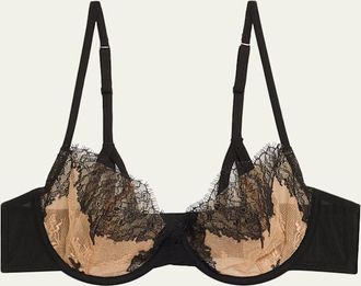 Livy Nuit Blanche Two-Tone Lace Balconette Bra
